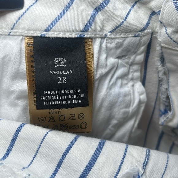 Scotch & Soda Downtown Surf La Bohemienne Mid‎ Rise Skinny White Blue Striped - Picture 5 of 11